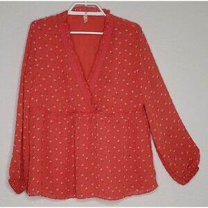 Matilda Jane Womens Top Must Be Love Lets Go Together Size Small V-Neck Ruffle